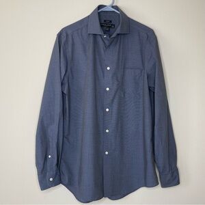 Pronto Uomo Classic Slate Blue/Gray Button Down Shirt Size 16 34/35